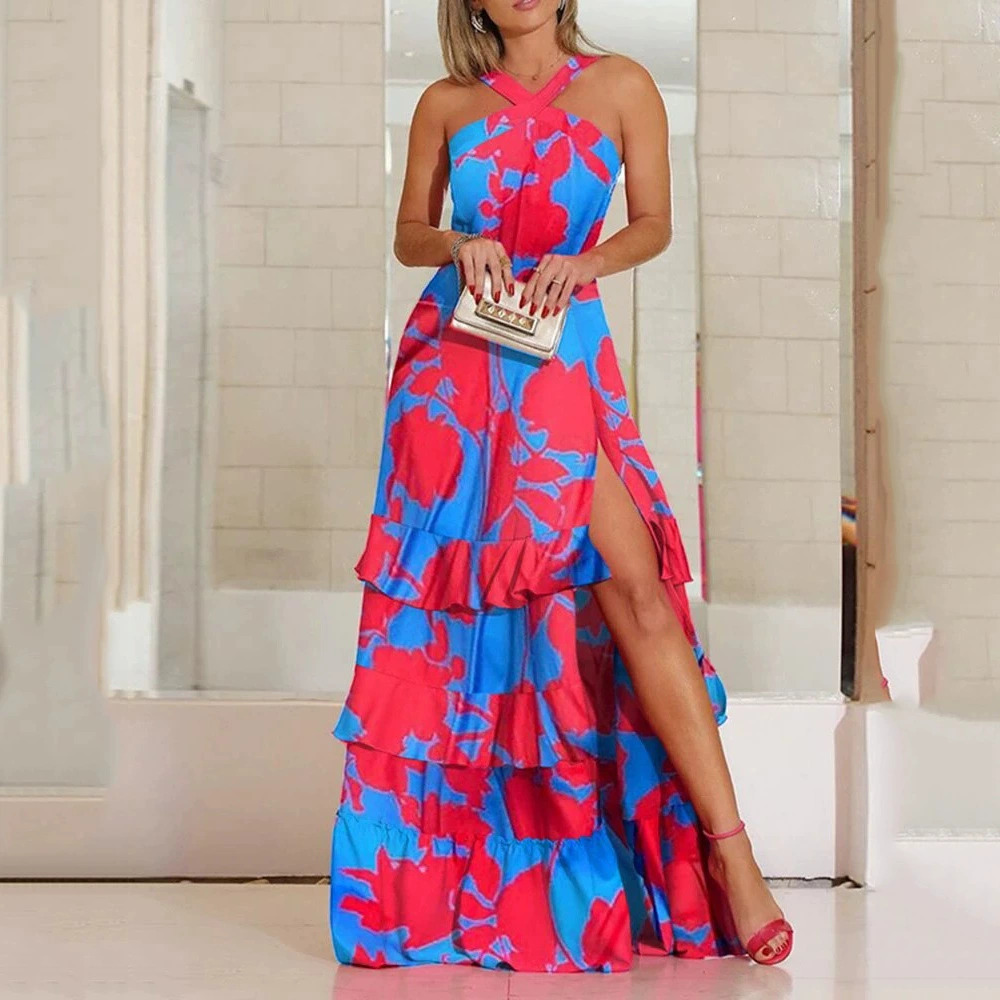 ZARA Summer Boho Spaghetti Strap Print Sleeveless Dress